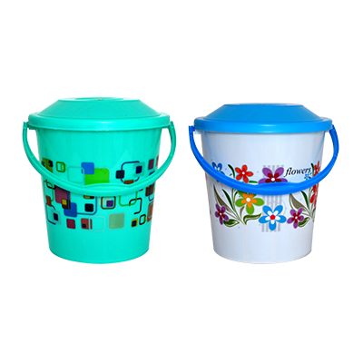 20 Ltr Silky Printed Buckets with Lid